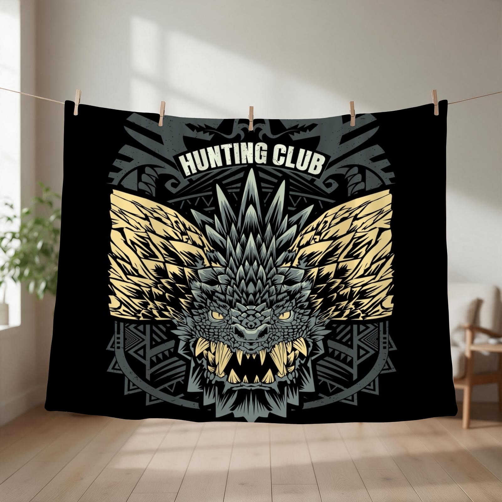 Outdoor Hunting Blanket - Nergigante Hunting club Throw Blanket couch
