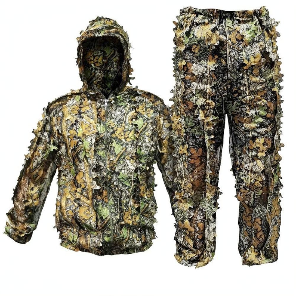 Outdoor Hunting Outfit - Outdoor 3D Leafy Ghillie Cloak Breathable