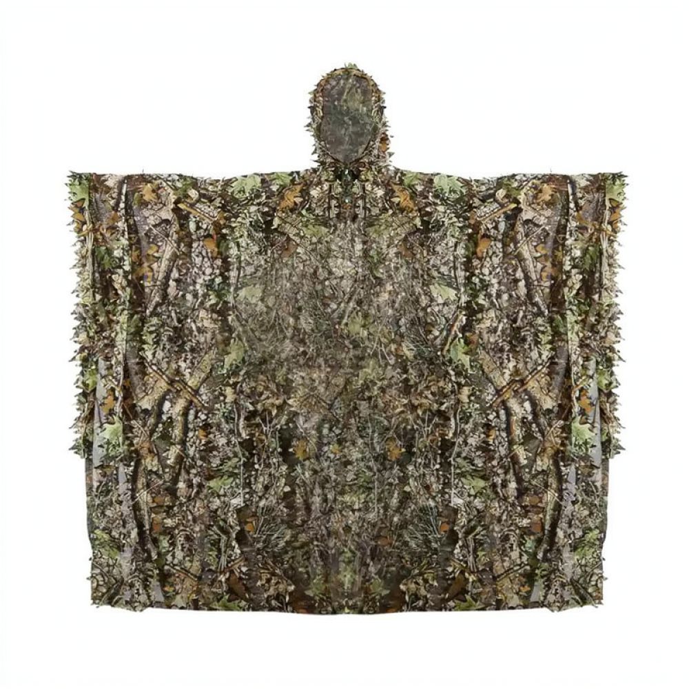 Outdoor Hunting Outfit - Outdoor 3D Leafy Camouflage Cape Breathable