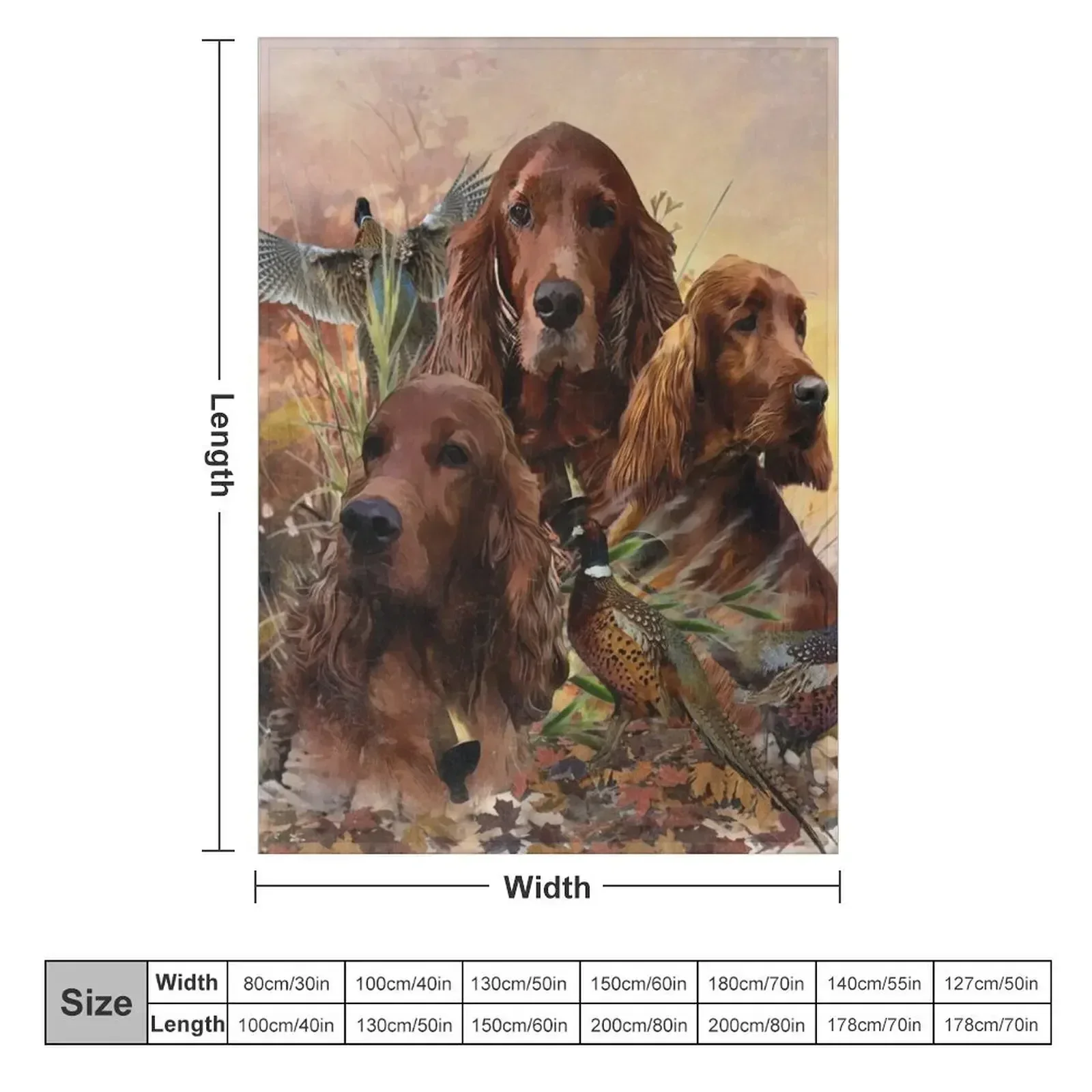 Irish Setters with Pheasants - - Outdoor Hunting Blanket recension och pris