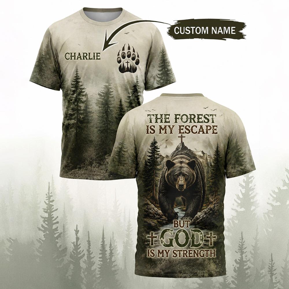 Men Vintage Forest Bear Print  - Outdoor Hunting Names recension och pris