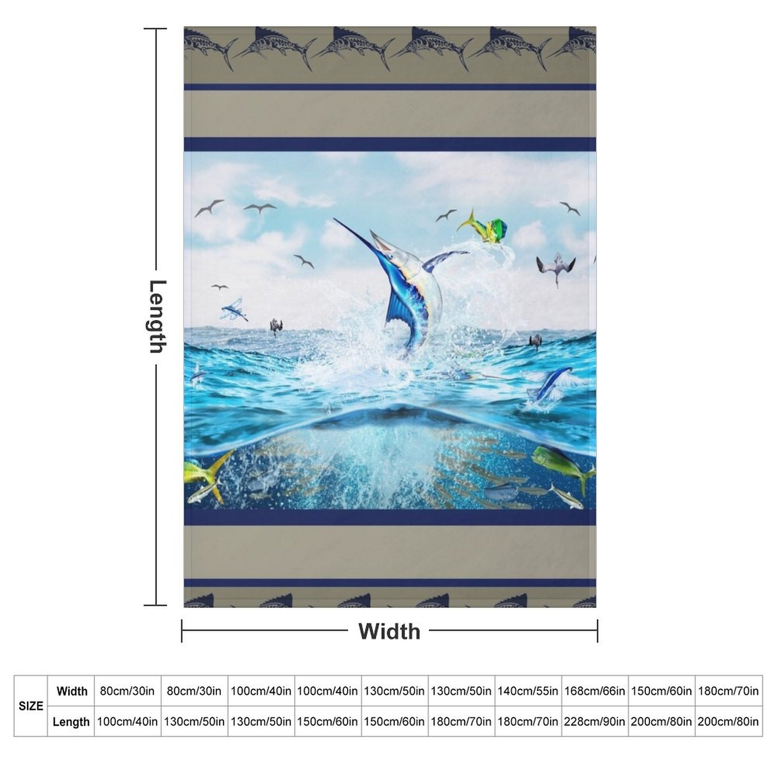 Blue Marlin Hunting Mahi Mahi  - Outdoor Hunting Blanket recension och pris