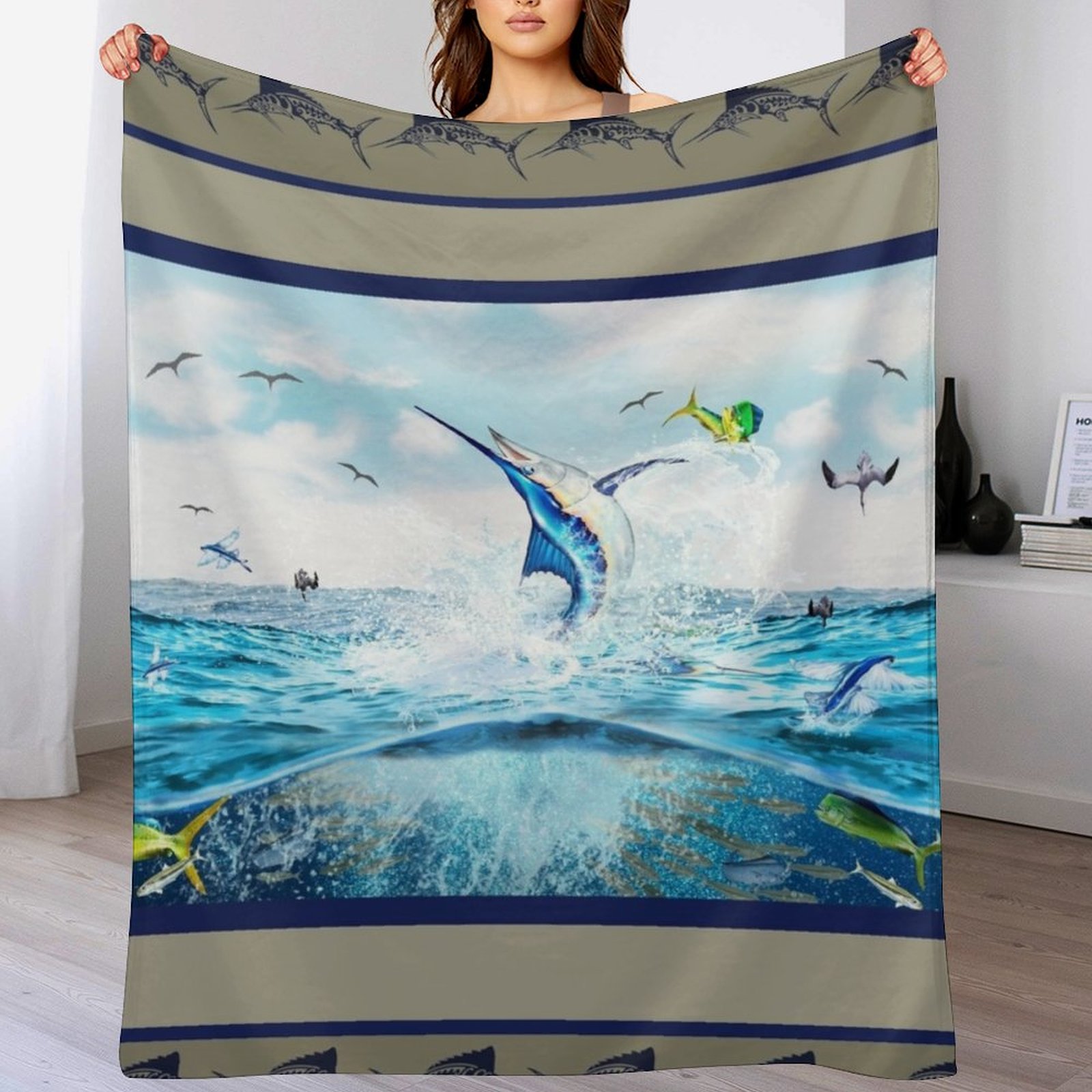 Blue Marlin Hunting Mahi Mahi  - Outdoor Hunting Blanket recension och pris