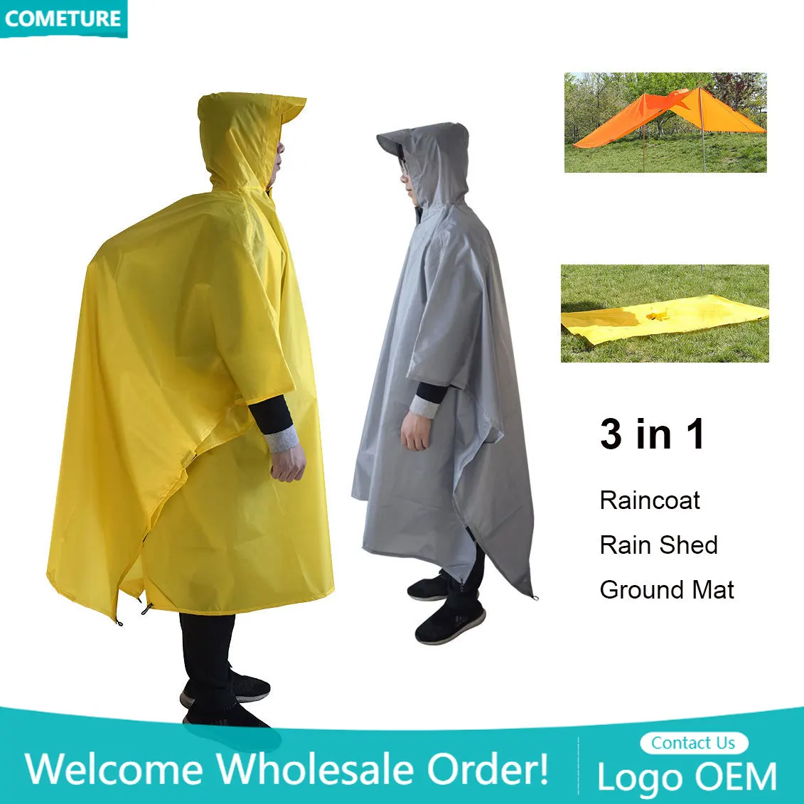 Raincoat 3 In 1 Hiking Poncho  - Hunting Outdoor Mat recension och pris