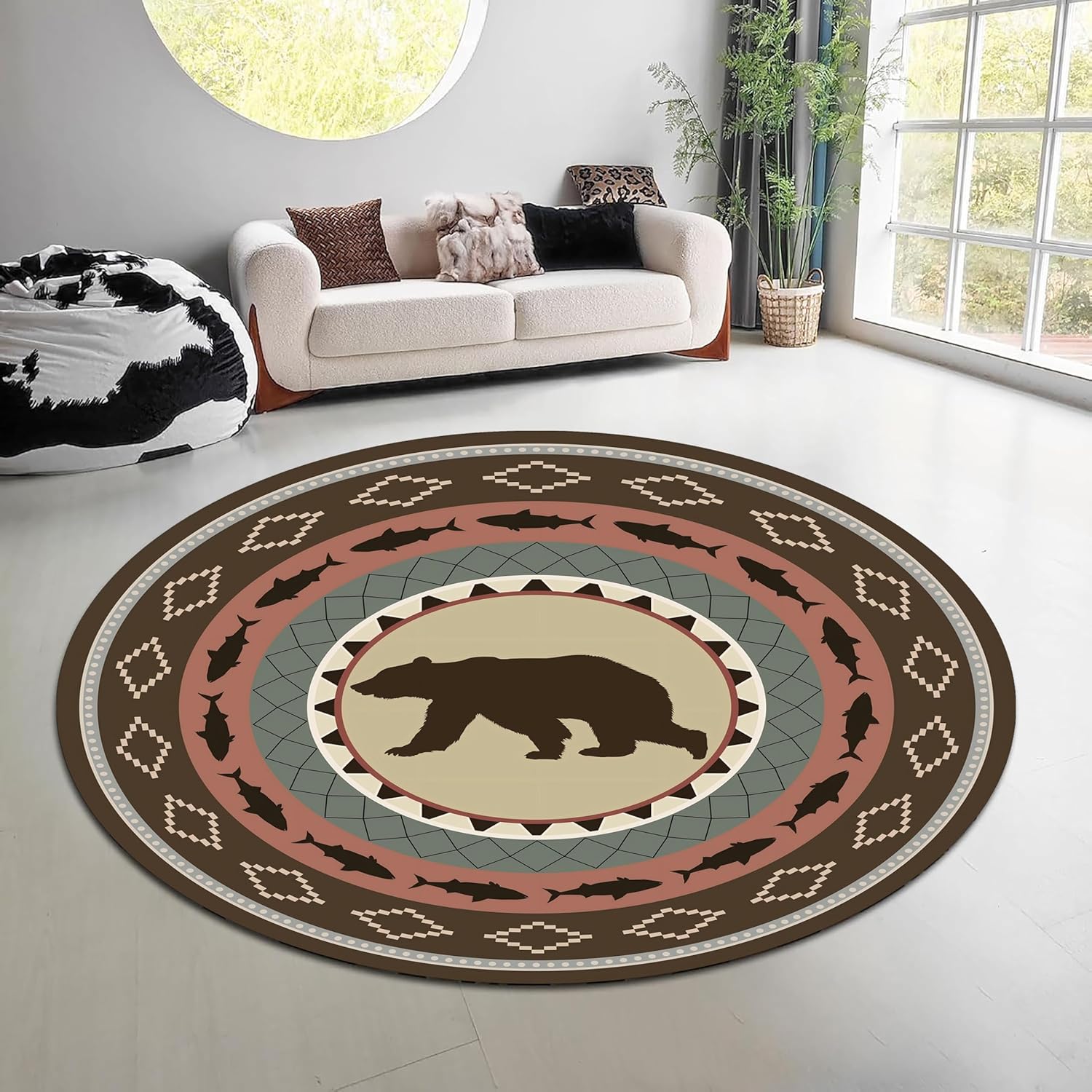 Vintage Nature Forest Round Ru - Hunting Outdoor Mat recension och pris