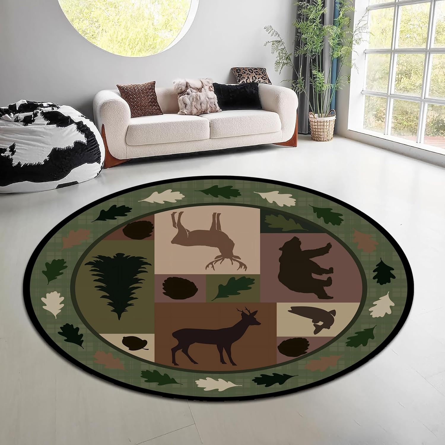 Vintage Nature Forest Round Ru - Hunting Outdoor Mat recension och pris