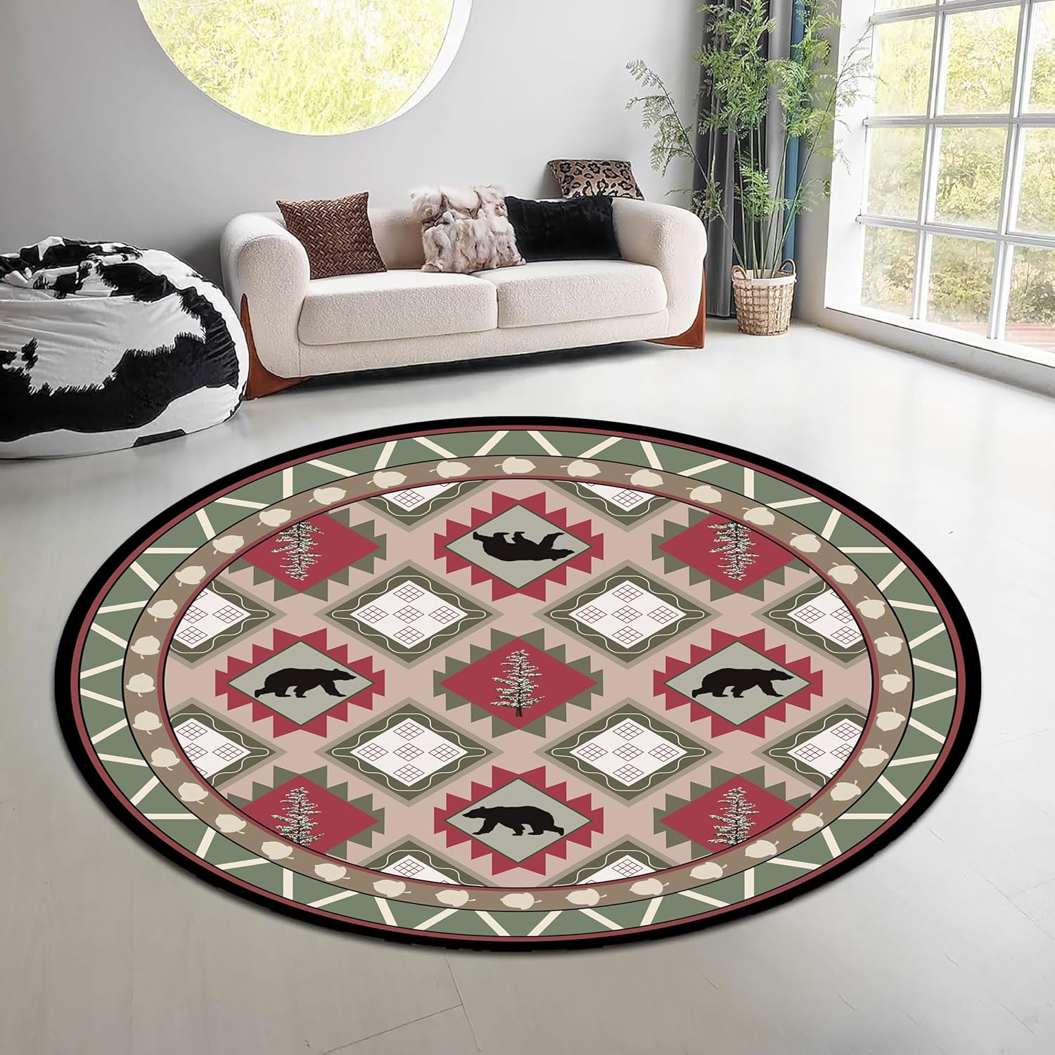 Vintage Nature Forest Round Ru - Hunting Outdoor Mat recension och pris