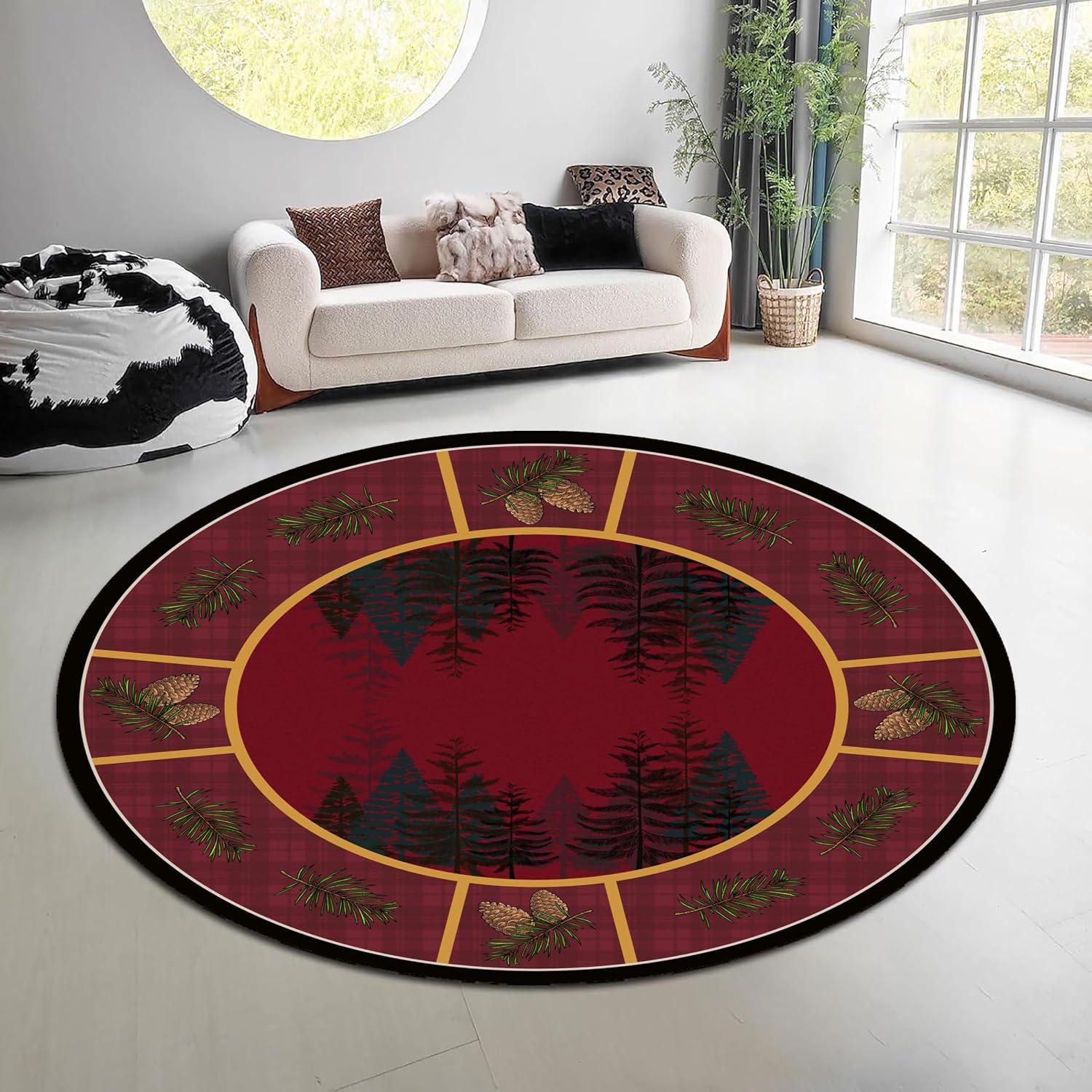Vintage Nature Forest Round Ru - Hunting Outdoor Mat recension och pris